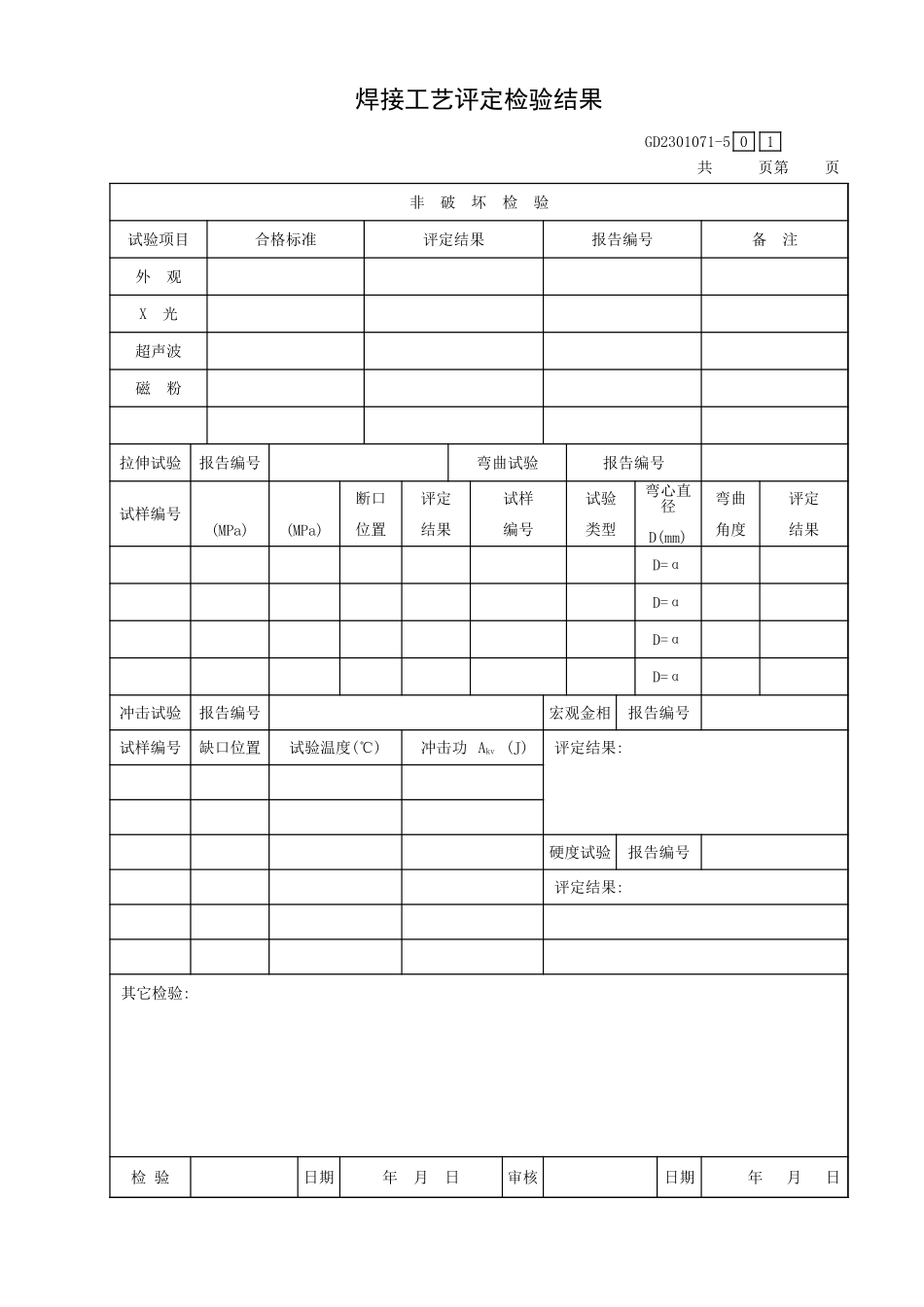 焊接工艺评定检验结果GD2301071-5.xls_第1页