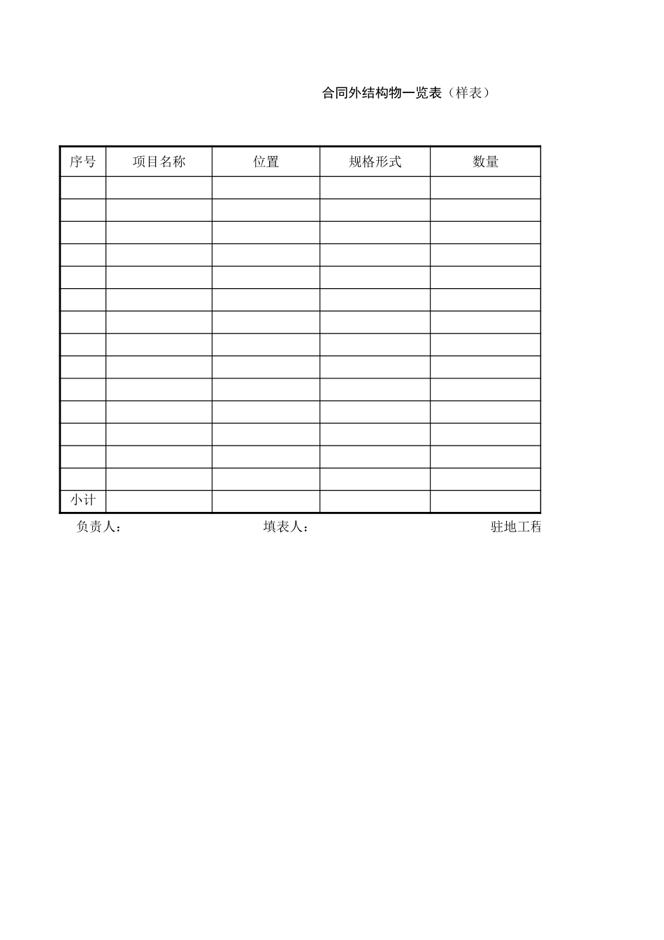 合同外结构物一览表.xls_第1页