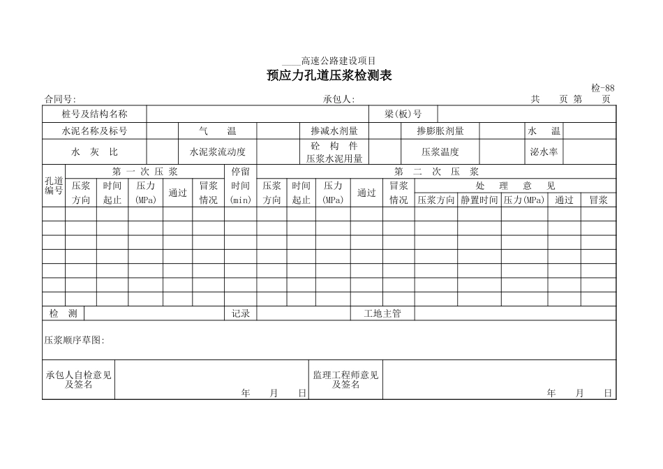 检-88预应力孔道压浆检测表.xls_第1页