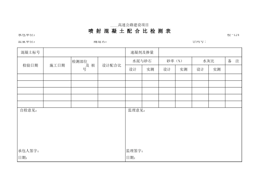 检-124喷射混凝土配合比检测表.xls_第1页