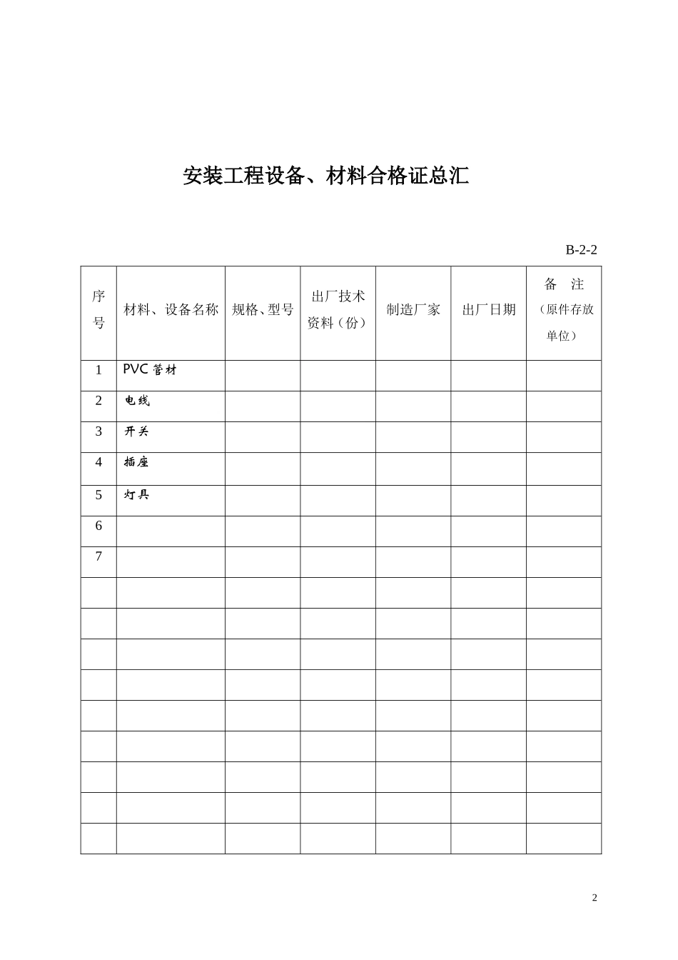 建筑电气全套资料表格[1].doc_第2页