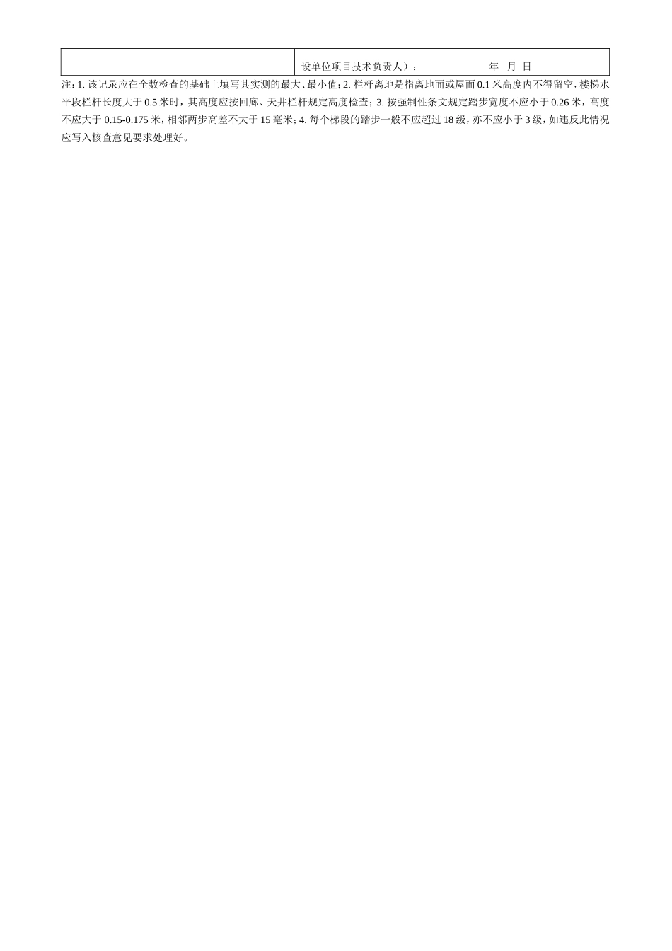 建筑物临空处防护栏杆（板）及踏步功能检查记录 施2002-23.doc_第2页