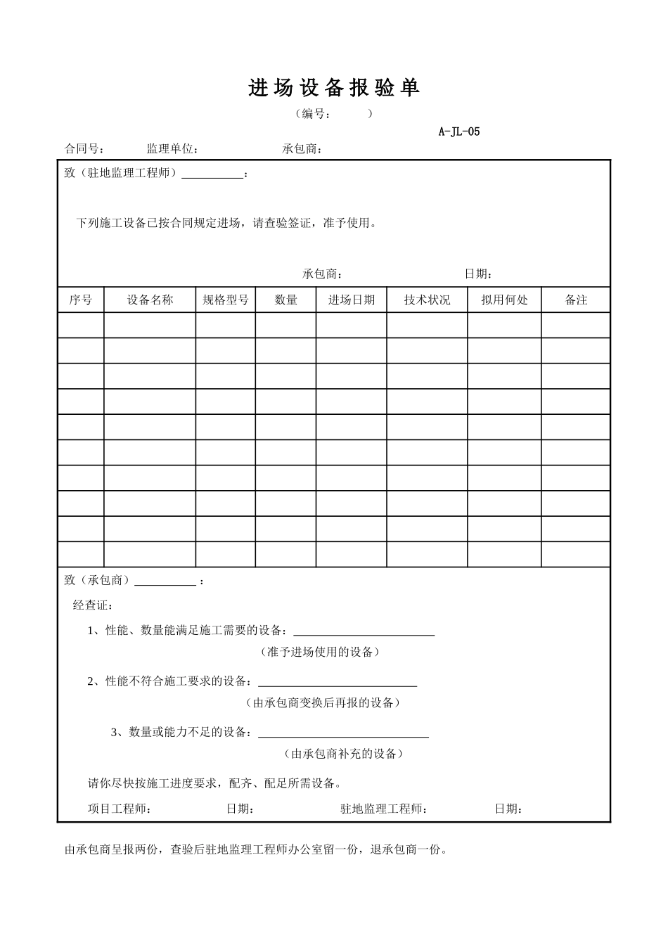 进场设备报验单.doc_第1页
