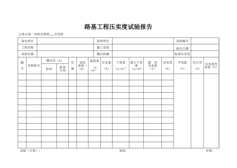 路基工程压实度试验报告(1).xls_第2页