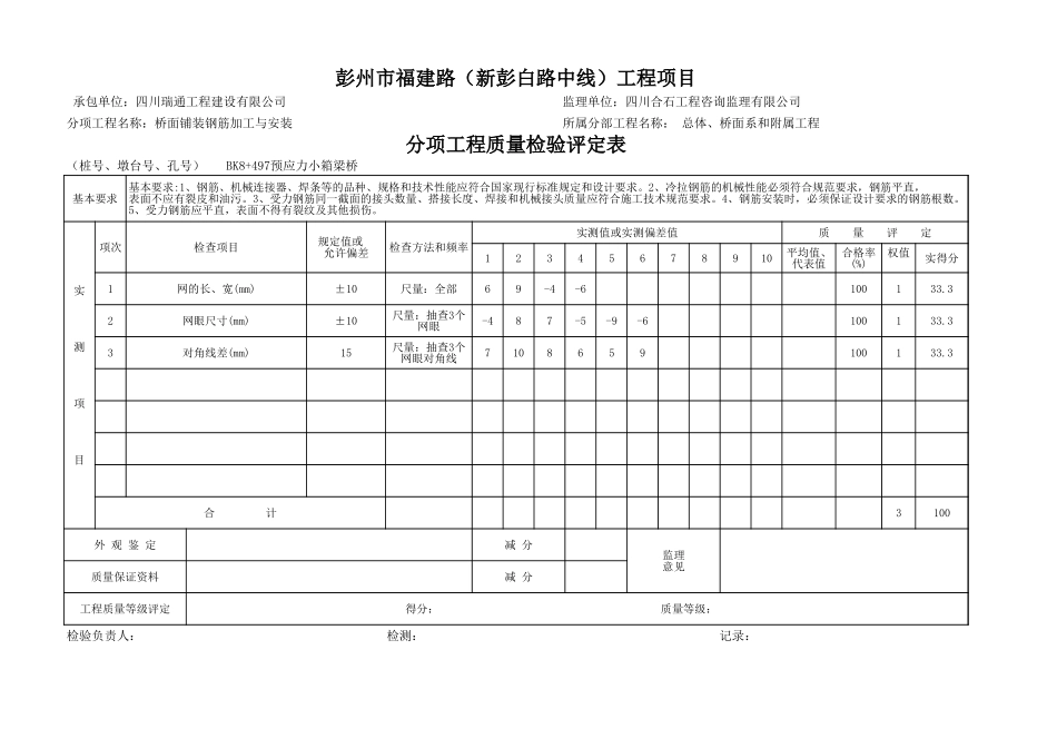 桥面铺装分项评定表.xls_第3页