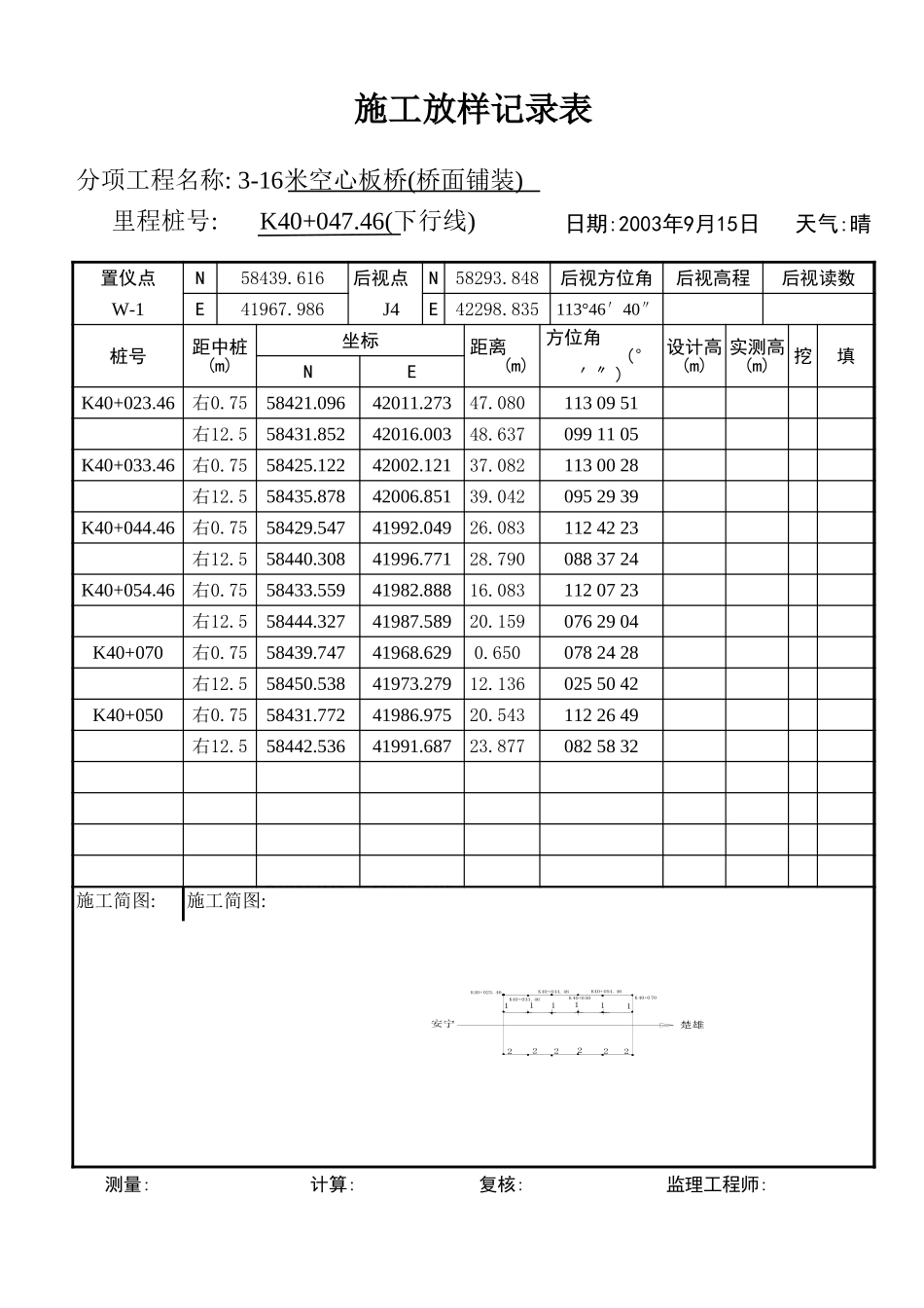 施工放样记录表.xls_第2页