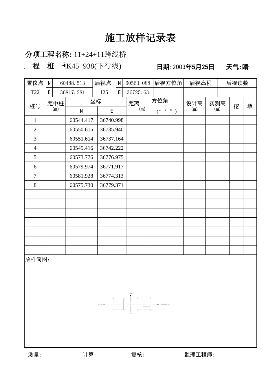 施工放样记录表111.xls_第1页