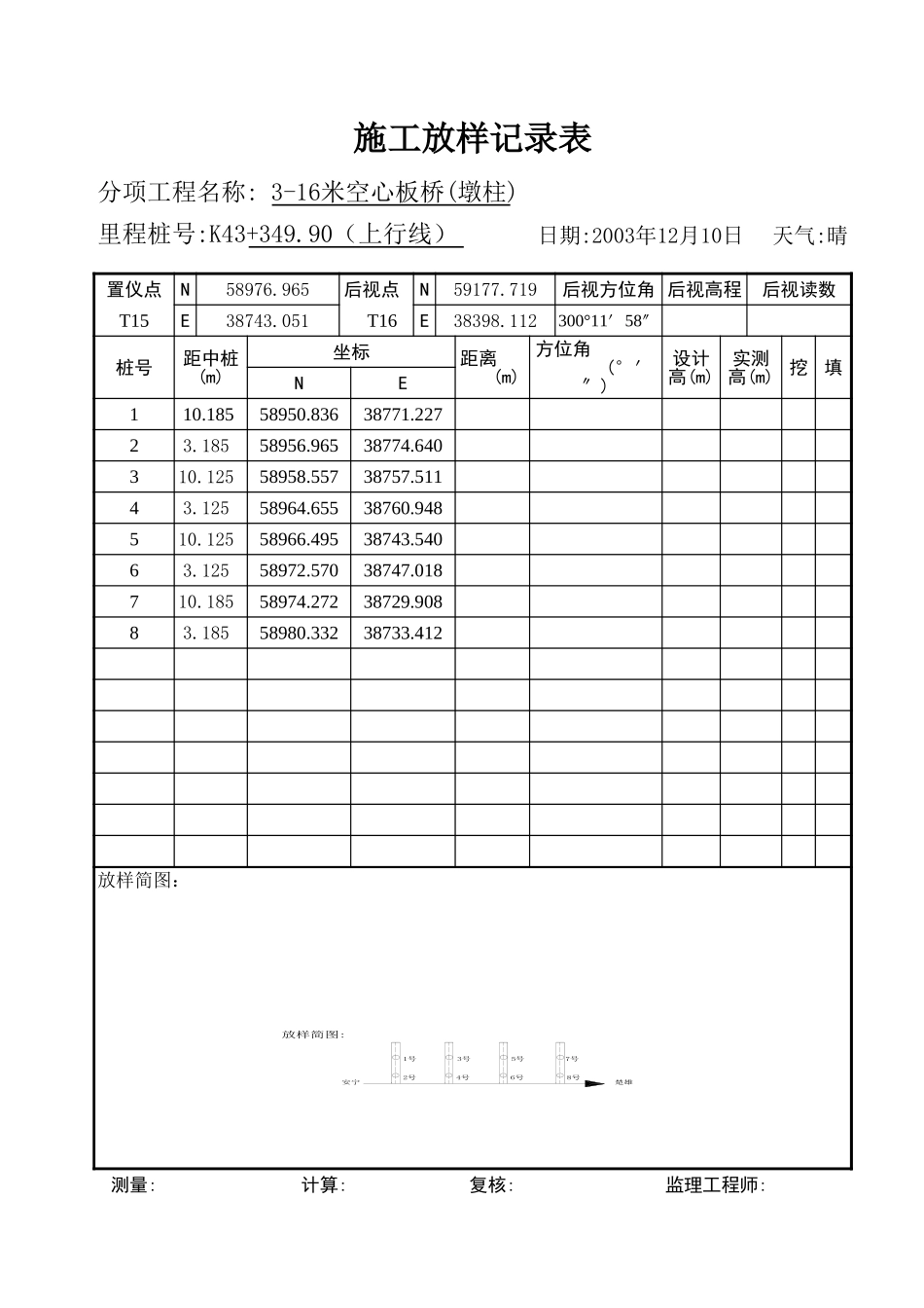 施工放样记录表123.xls_第1页