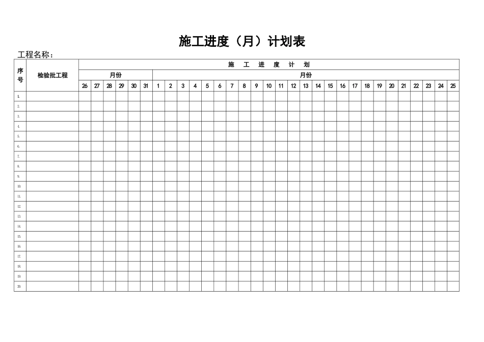 施工进度计划（月）.doc_第1页