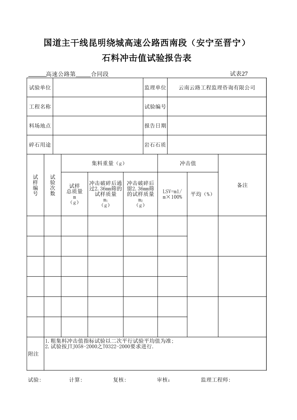 石料冲击值试验报告表.xls_第1页