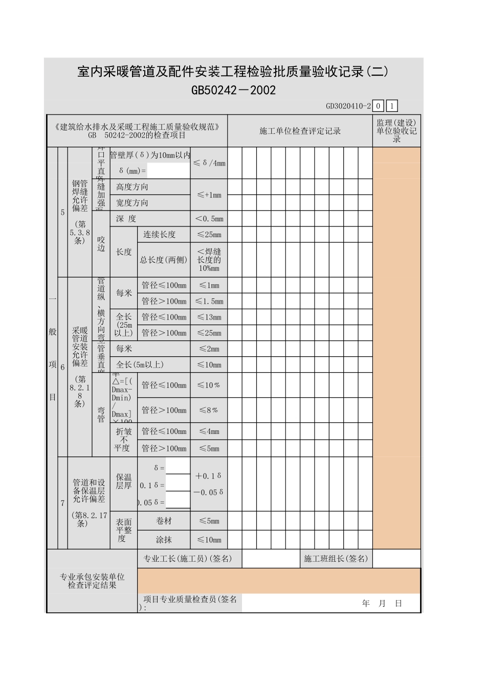 室内采暖管道及配件安装工程检验批质量验收记录(一).xls_第3页