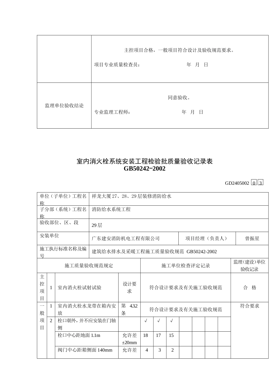 室内消火栓系统安装工程检验批质量验收记录.DOC_第3页