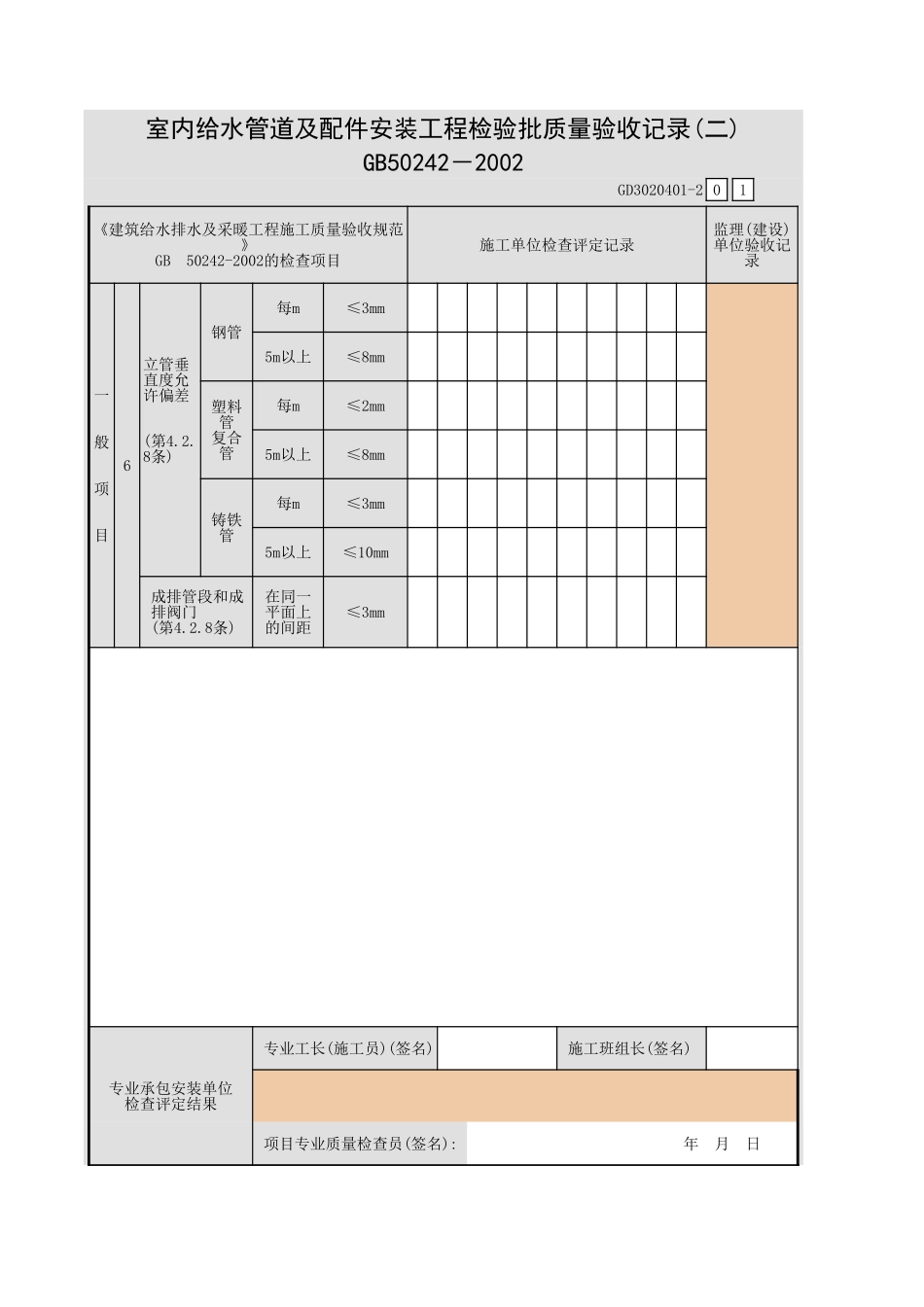 室内消火栓系统安装工程检验批质量验收记录⑴～⑵.xls_第3页