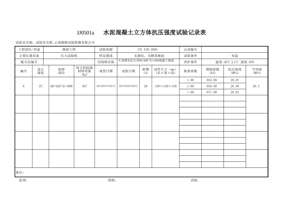 水泥混凝土路面抗压强度试验.xls_第2页