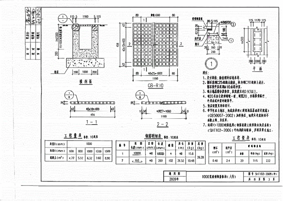 SHT102-2009 (补)矩形排水沟和盖板(废）.pdf_第3页