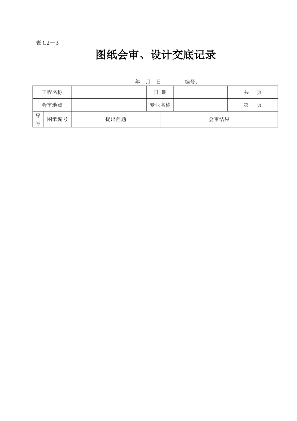 图纸会审、设计交底记录.doc_第1页