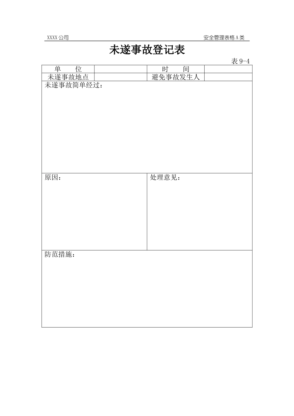 未遂事故登记表.doc_第1页