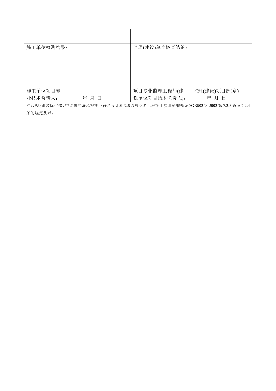 现场组装除尘器、空调机漏风检测记录 施2002-67.doc_第2页
