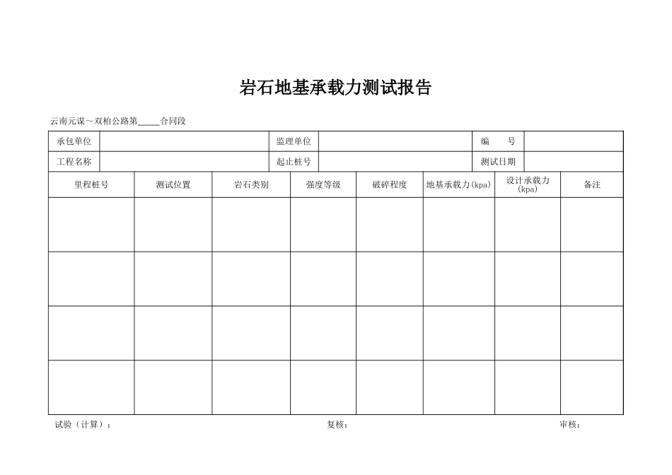 岩石地基承载力测试报告.xls_第1页