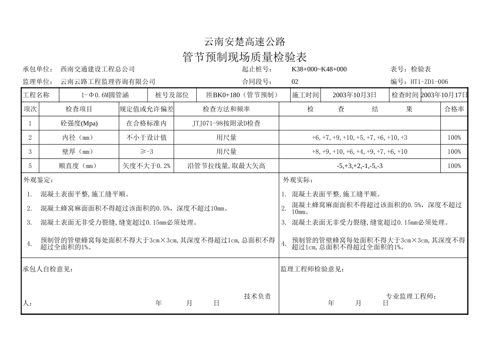 预制管节实测项目.xls_第1页