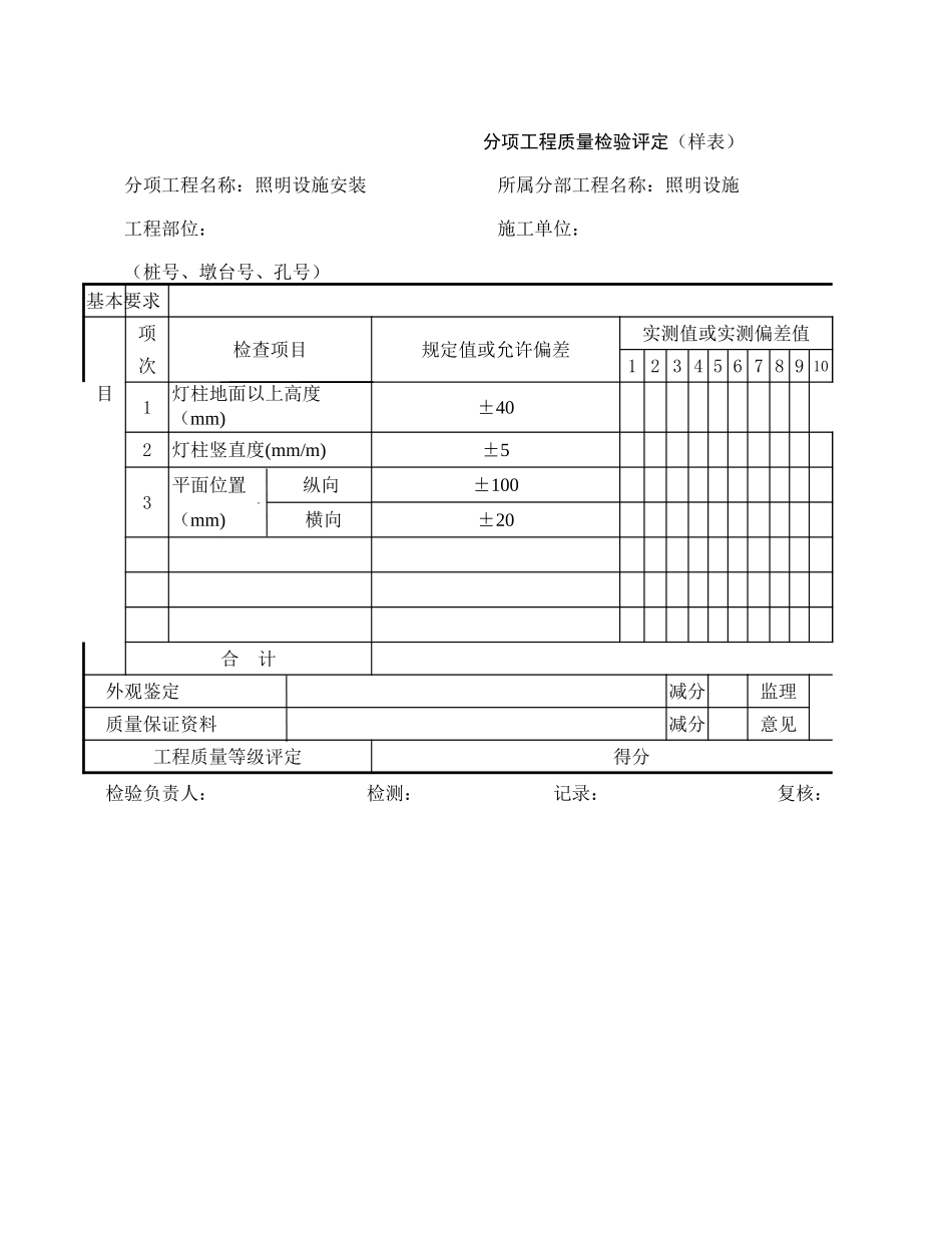 照明设施安装.xls_第1页