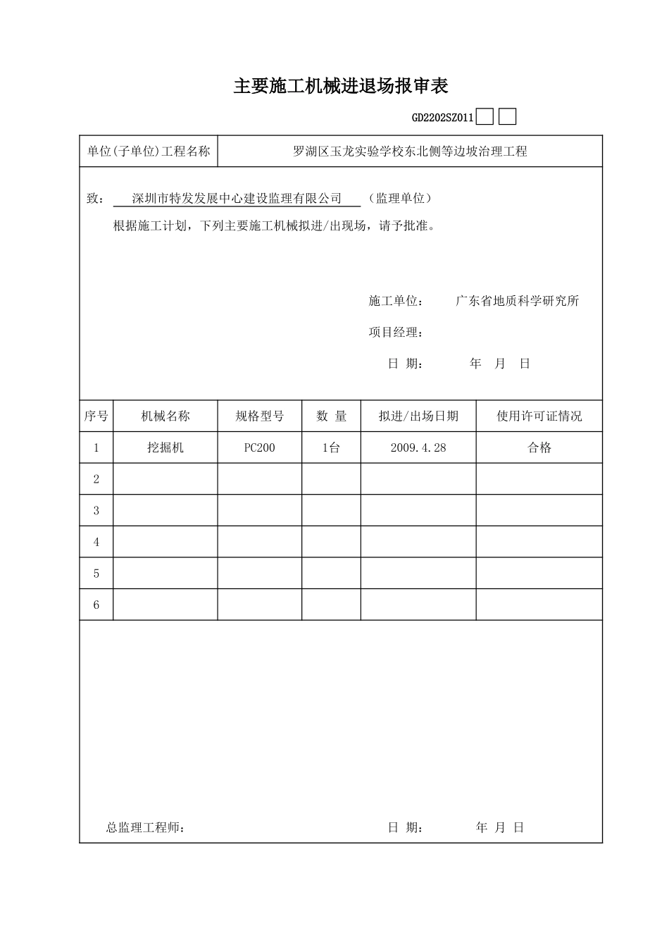 主要施工机械进退场报审表GD2202SZ011.xls_第2页