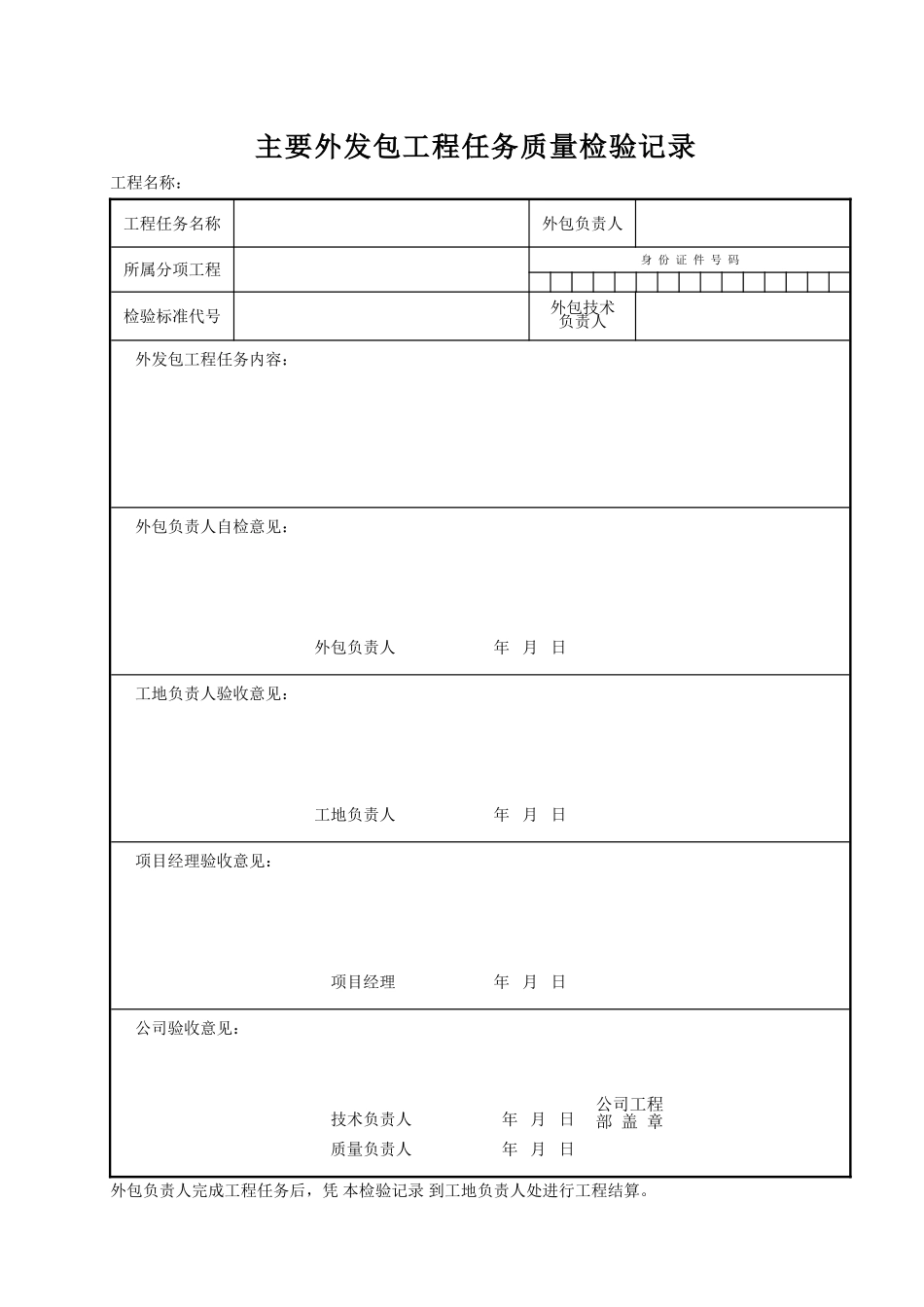 主要外发包工程任务质量检验记录1.doc_第1页