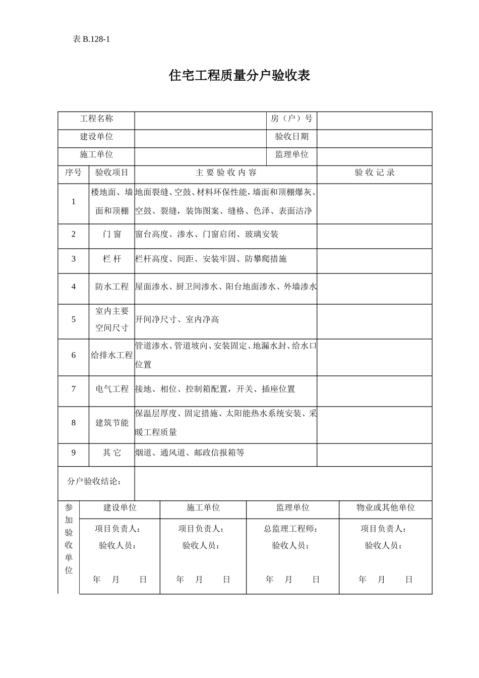 住宅工程质量分户验收表.doc_第1页