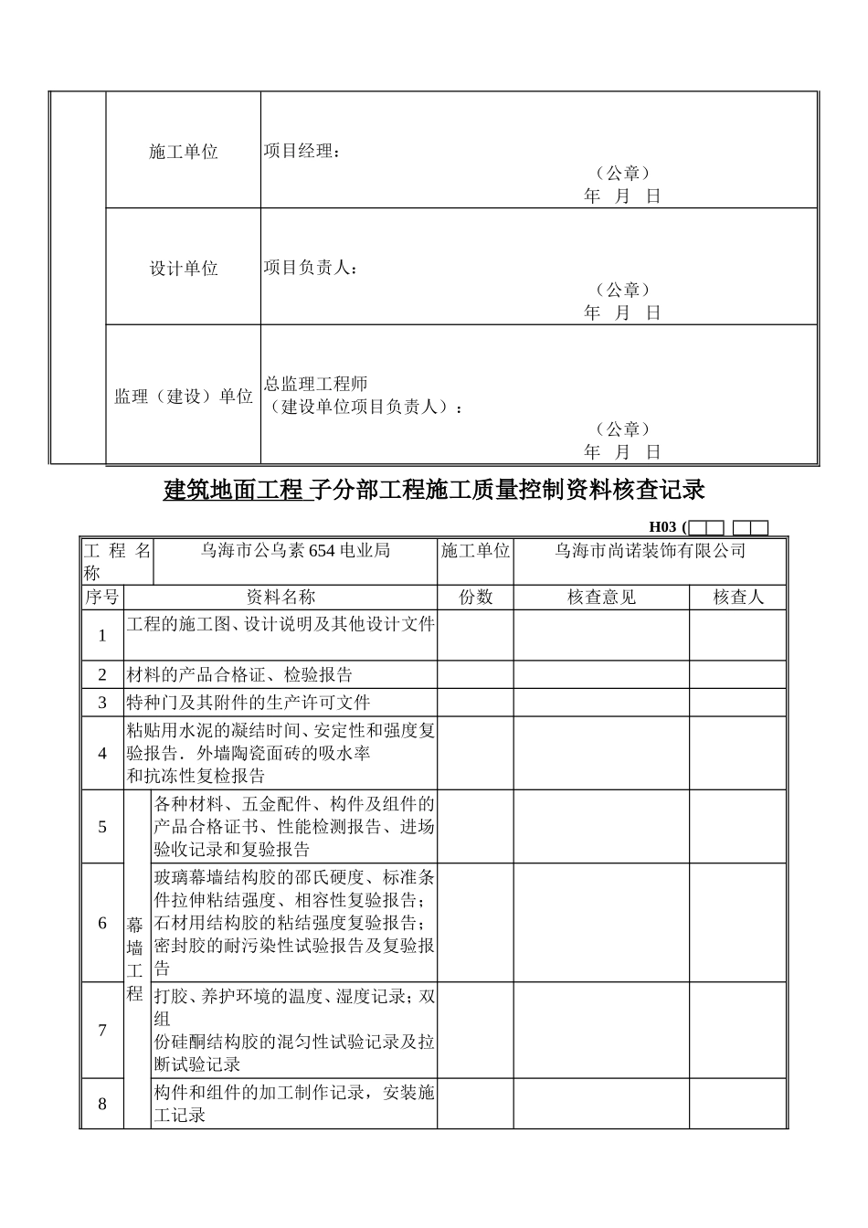 装饰工程子分部验收资料表格-全套.doc_第3页