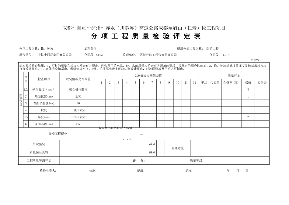 锥、护坡评定表.xls_第1页