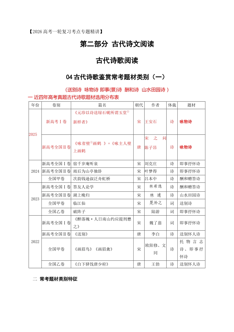 04古代诗歌鉴赏常考题材类别（一）.docx_第1页