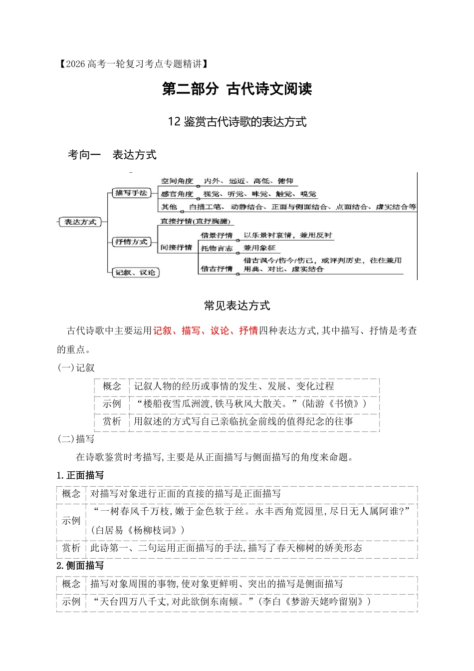 12鉴赏古代诗歌的表达方式.docx_第1页