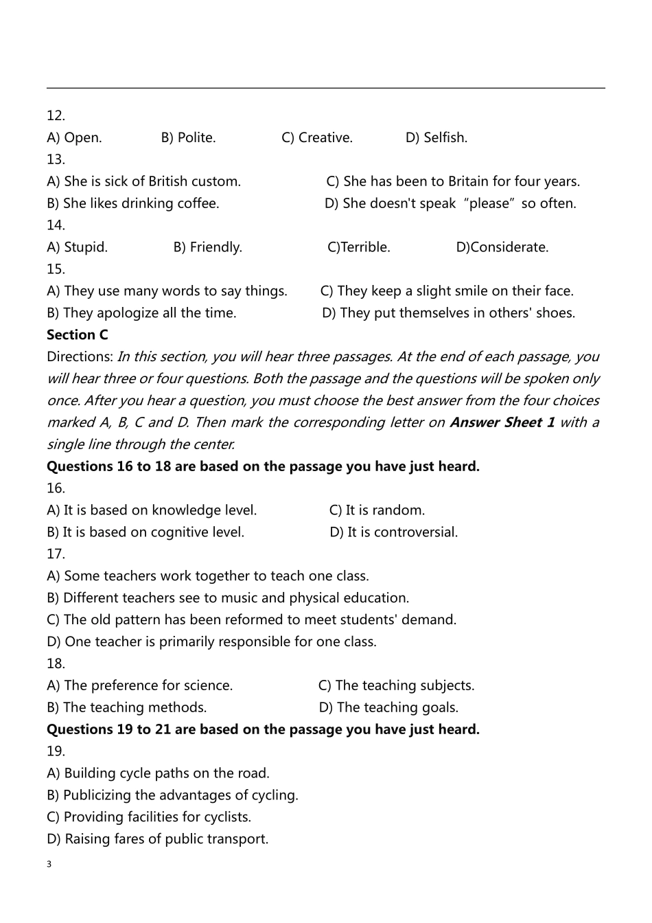 2024年12月英语四级押题密卷（NO.2）.pdf_第3页