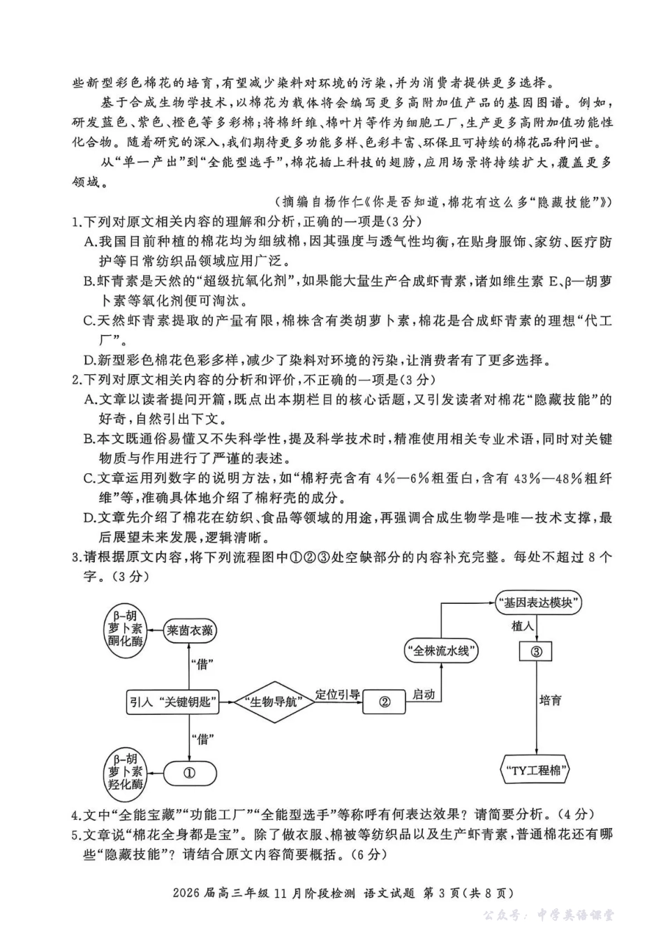 百师联盟2026届高三年级11月阶段检测语文.pdf_第3页