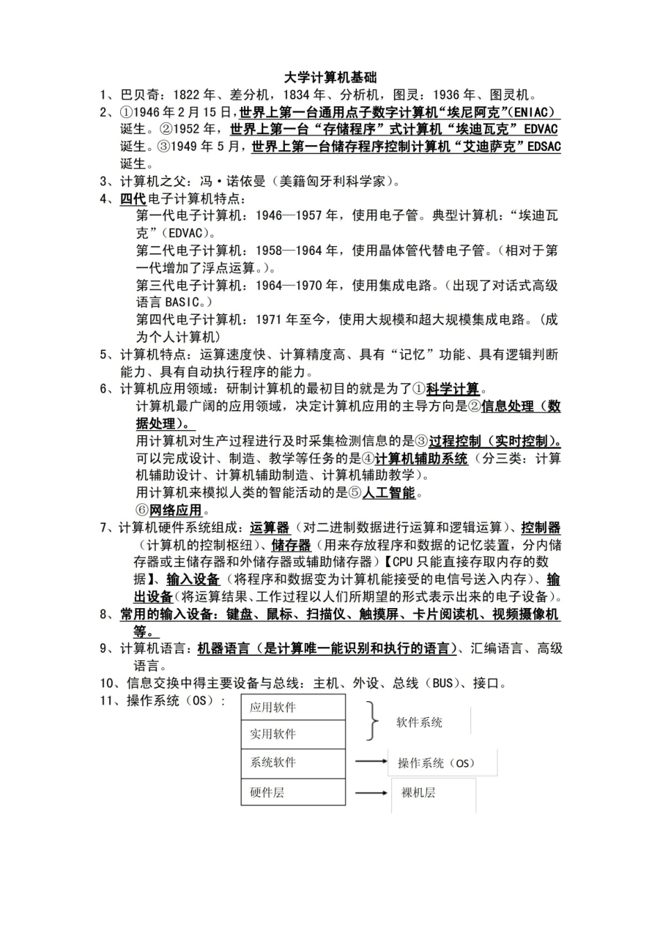 大学计算机基础考试知识点归纳.pdf_第1页