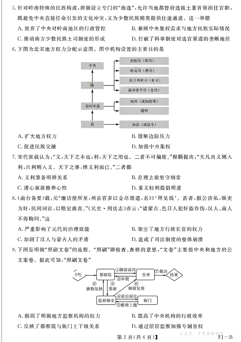 福建百校联考2025-2026学年高三11月期中联合测评历史.pdf_第2页
