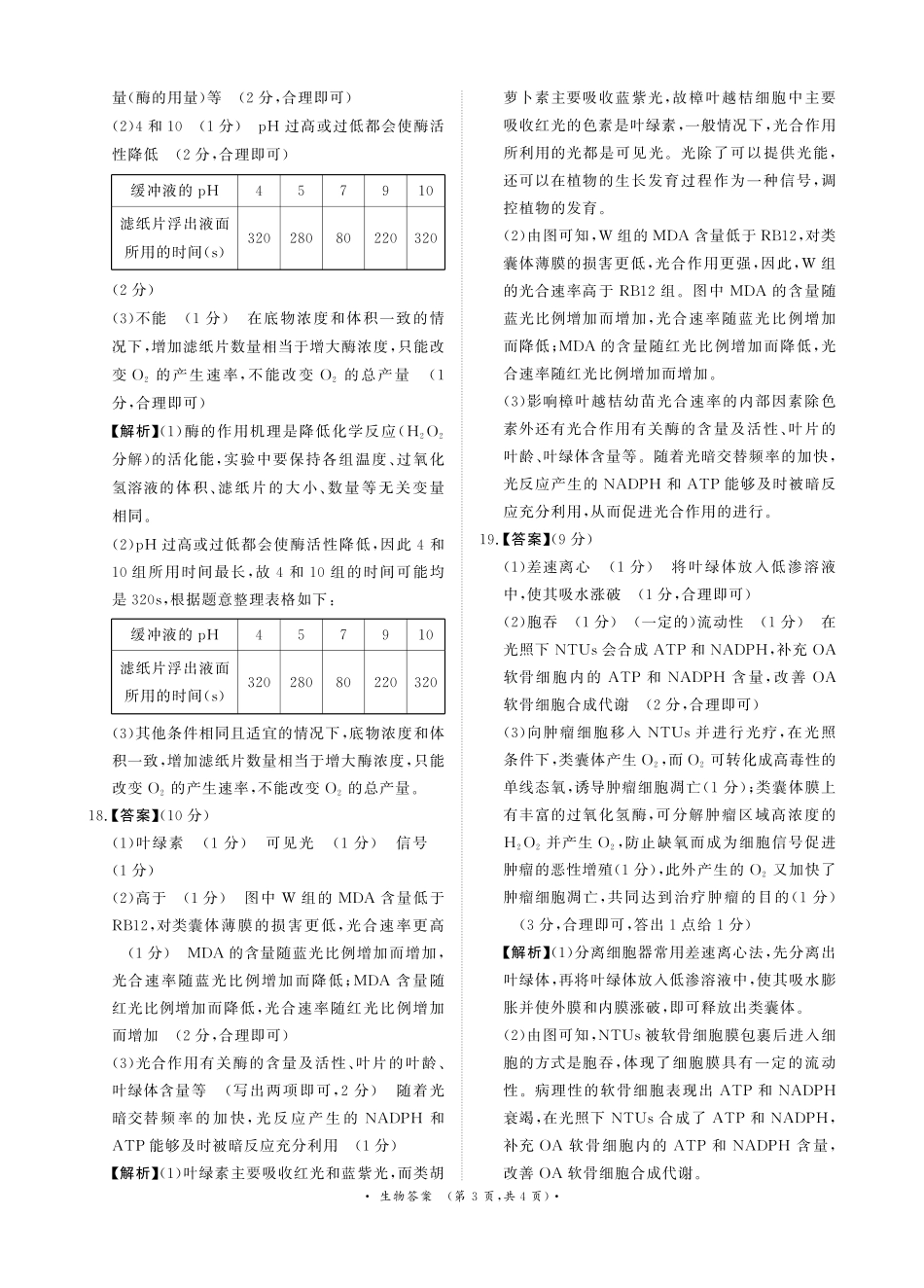 高三上学期第6次考试生物答案（青桐鸣高三联考11月13日-14日）.pdf_第3页