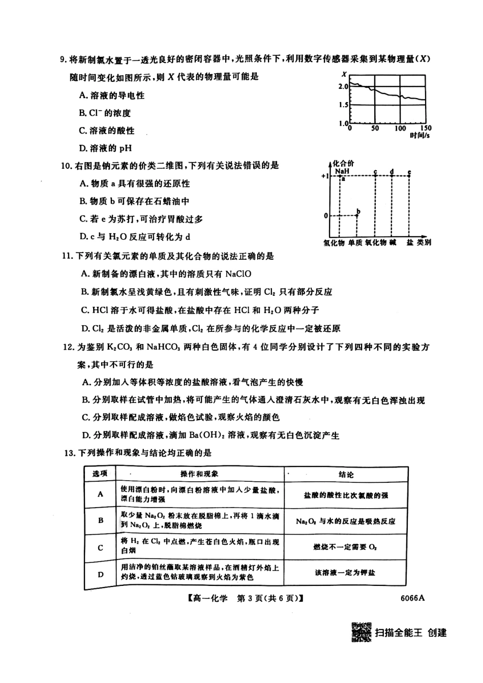 化学试卷-吉林省联盟校2025-2026学年第一学期高一期中考试.pdf_第3页