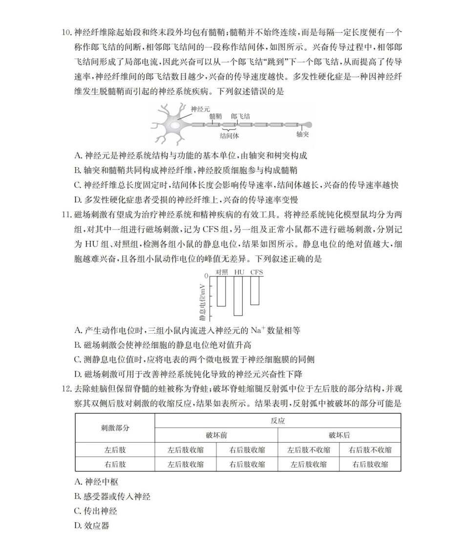 金太阳26-45B2025-2026学年秋季高二年级上学期0月阶段考试生物.pdf_第3页