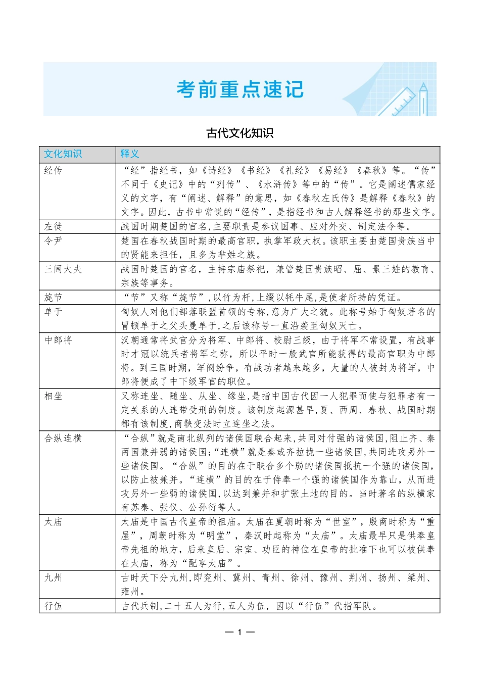 考前重点速记-语文选择性必修中册RJ-金考卷单元双测卷-78235.pdf_第1页