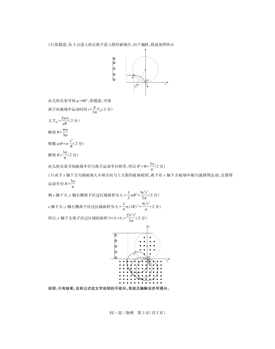 理科综合试卷物理试卷答案【老高考卷】西藏自治区拉萨市2025届高三第二次联考（拉萨三模）（4.1-4.19）.pdf_第3页