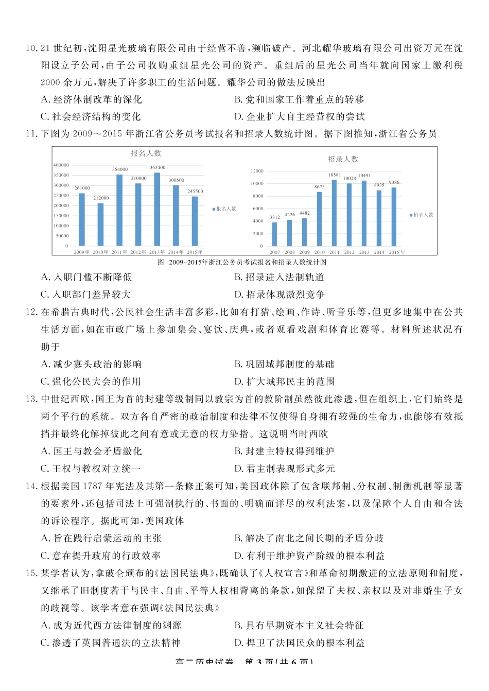 历史试题卷【高二】安徽省皖江名校联盟2025-2026学年高二上学期0月阶段考（0.23-0.24）.pdf_第3页