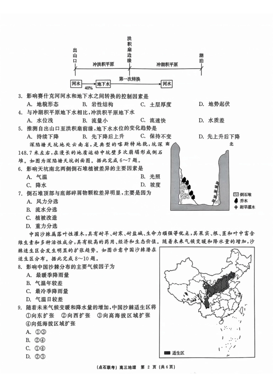 辽宁省点石联考(辽宁县级协作体)2024-2025学年度上学期2025届高三年级期中考试地理试卷+答案.pdf_第2页