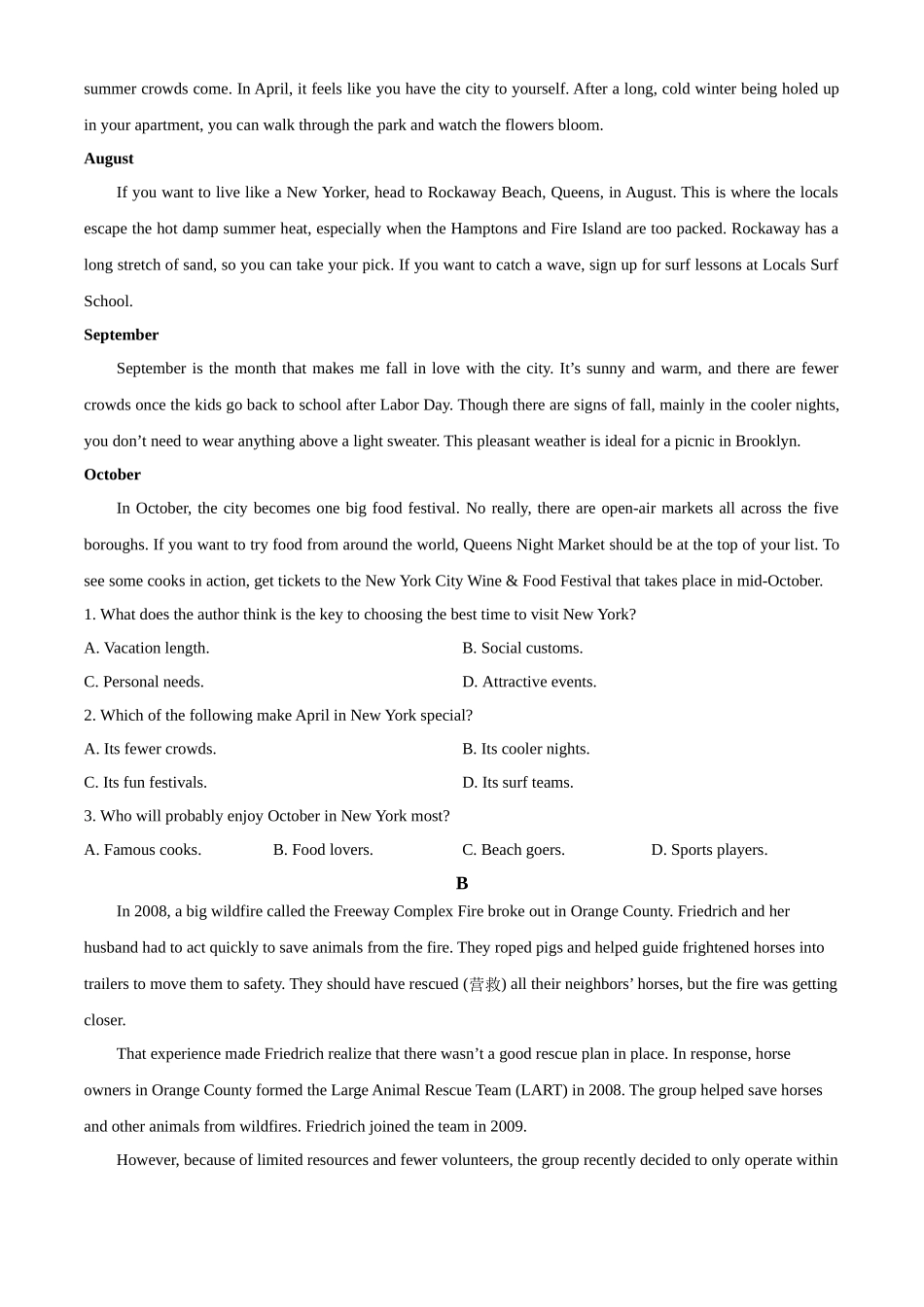 辽宁省县域重点高中2025-2026学年高一上学期期中考试英语试卷（原卷版）.docx_第3页