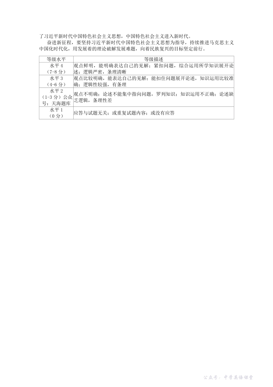 临沂市高三教学质量检测考试政治答案.pdf_第2页
