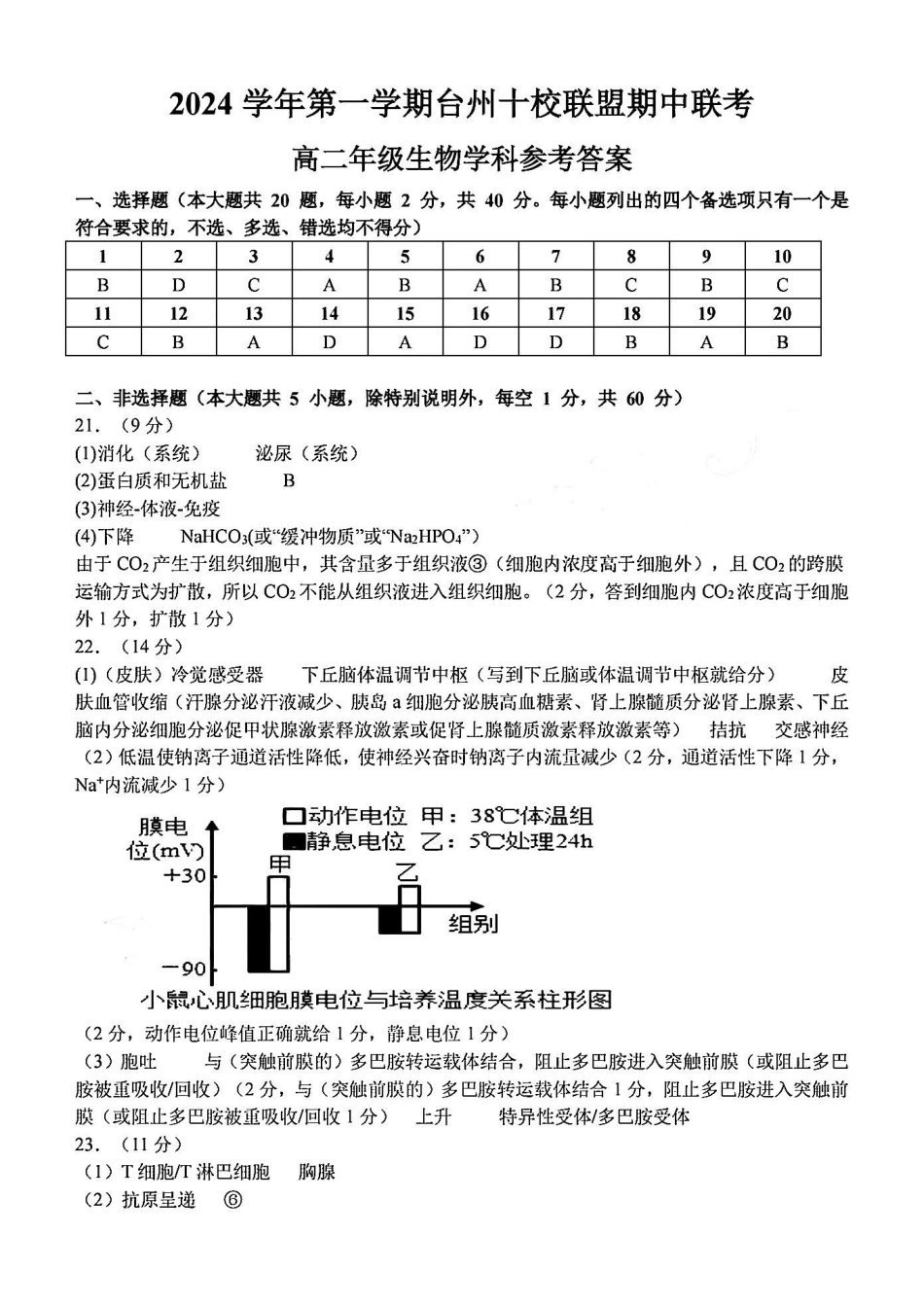 生物答案-24台州十校高二期中.pdf_第1页