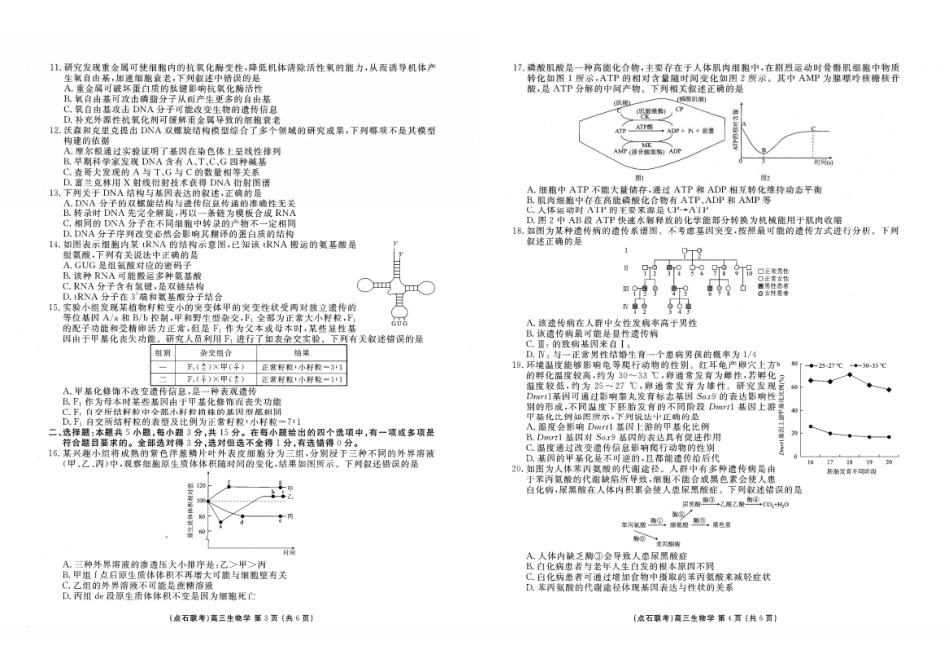 生物试卷(.日)【黑吉辽蒙卷】辽宁省点石联考2025-2026学年上学期高年级月联合考试暨期中联考(.-.2).pdf_第2页