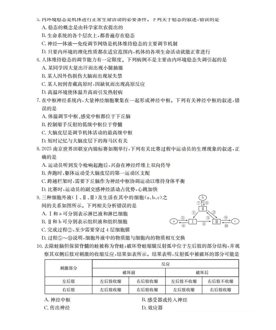 生物试卷(26-55B)【高二】陕西省2027届高年级二上学期0月联考（26-55B）.pdf_第2页