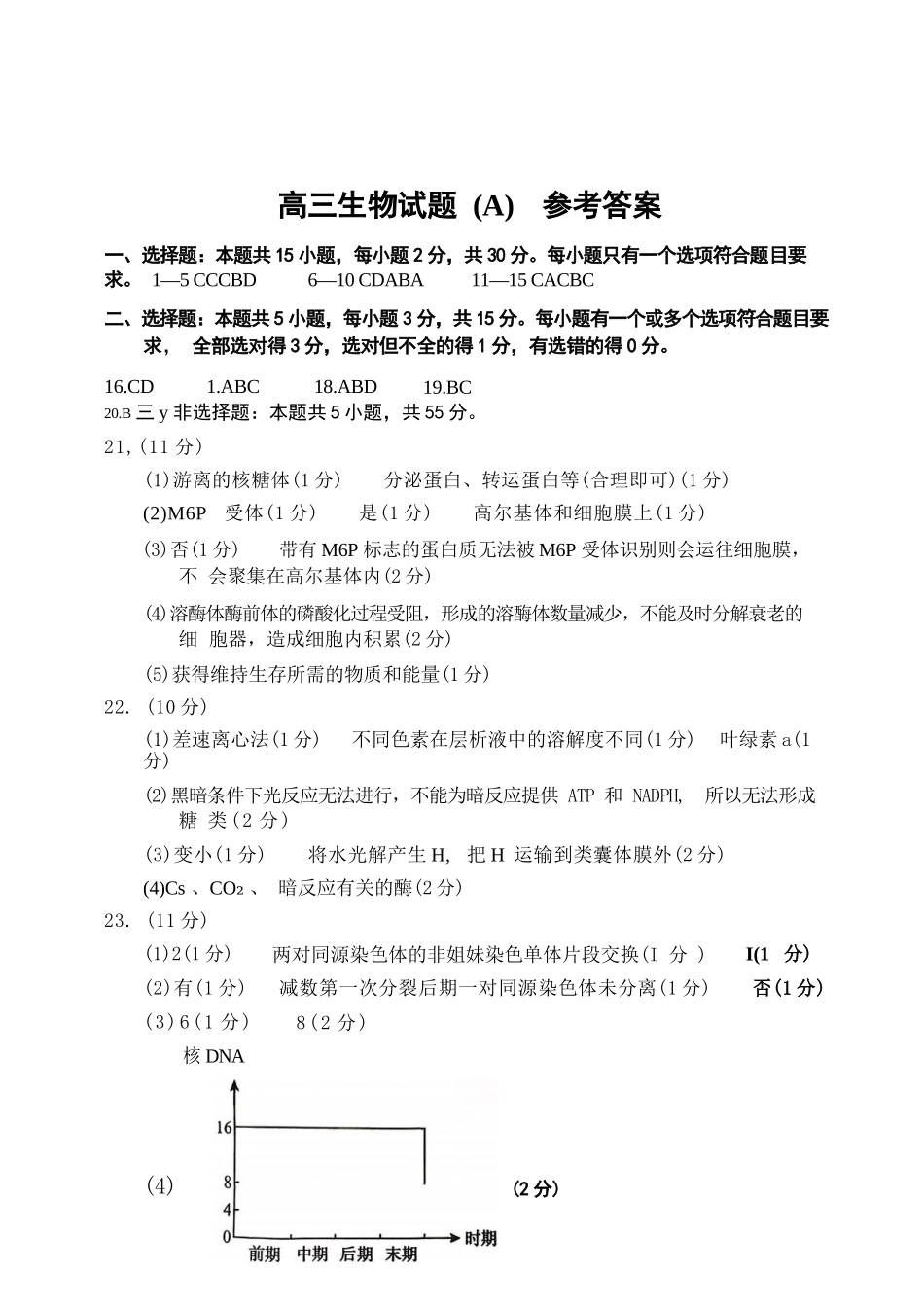 生物试卷答案山东省菏泽市A类高中2025-2026学年度2026届高三第一学期期中考试(11.12-11.14).docx_第1页