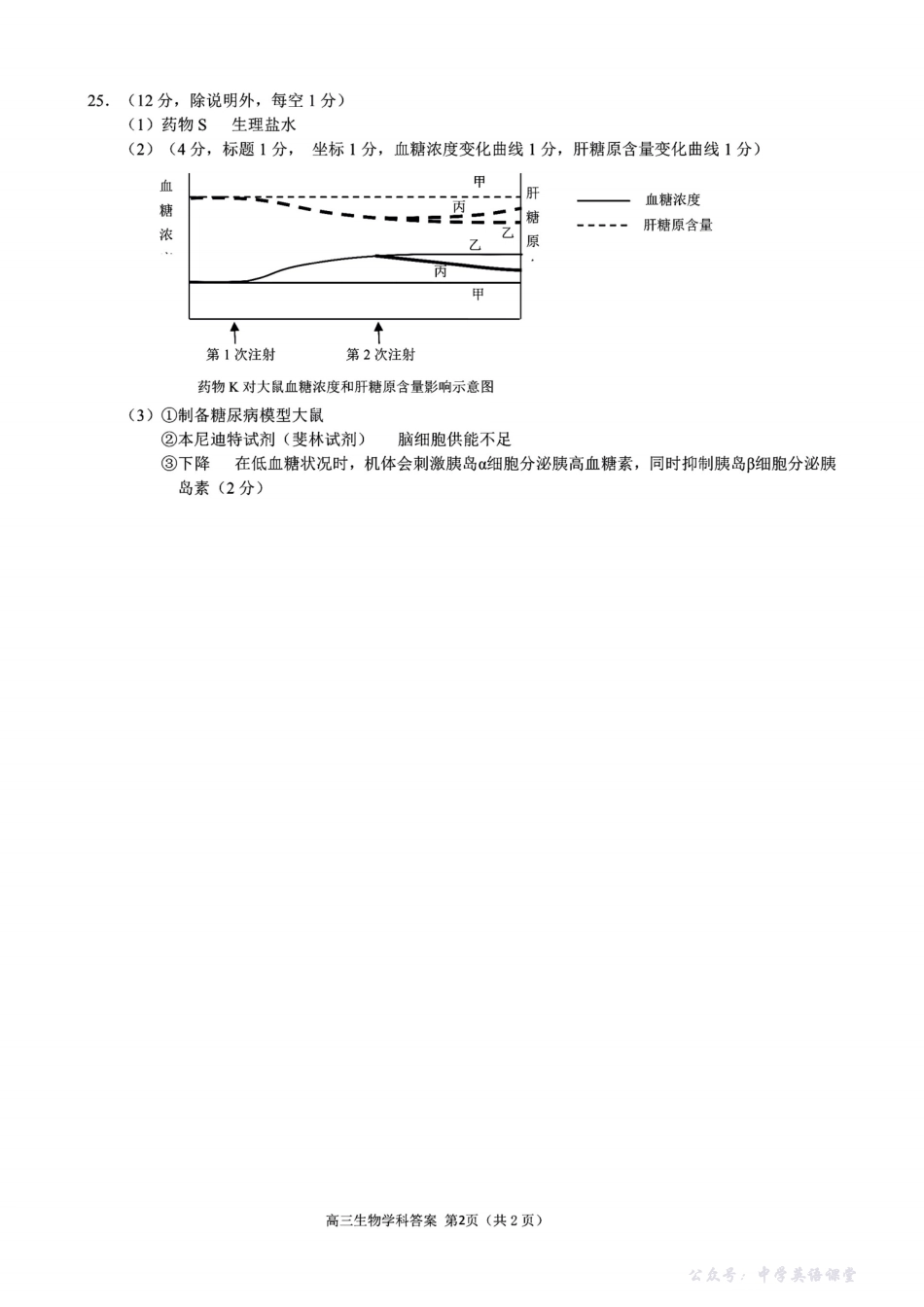 生物试卷答案-浙江省9+1高中联盟2025学年第一学期高三年级期中考试(11.19-11.21).pdf_第2页